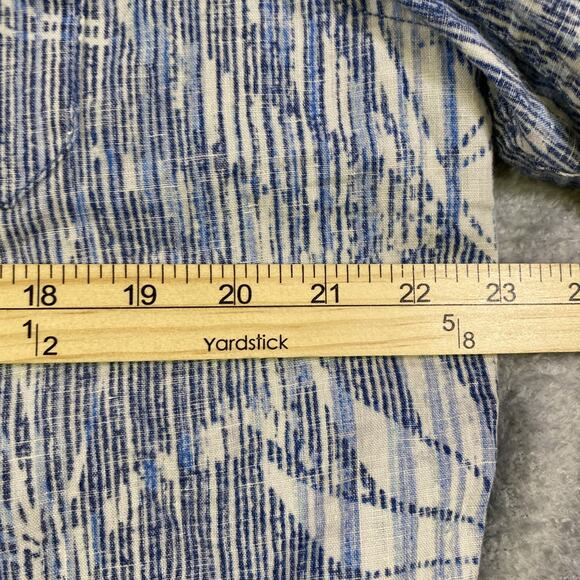Tommy Bahama Shirt Mens Large Floral Linen Blend Reverse Print Button Up - Picture 7 of 13